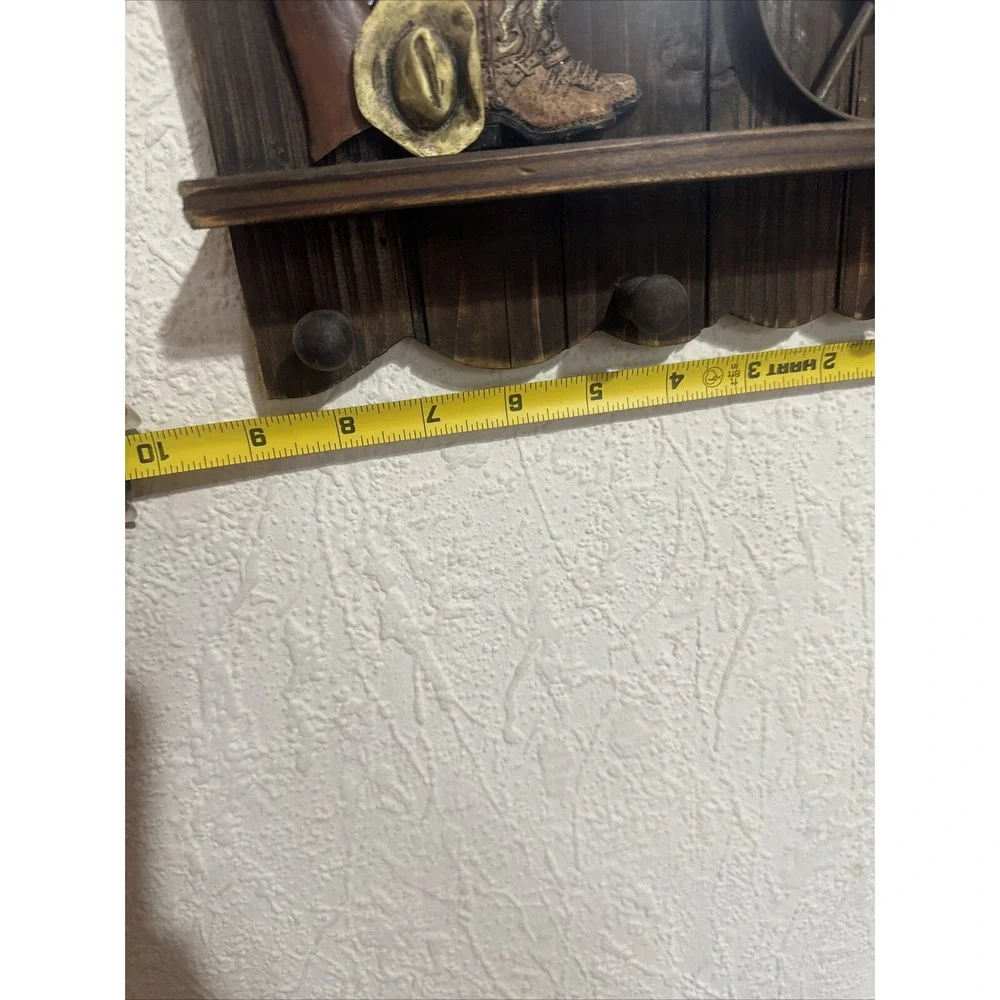 Rustic Mirror 3 Hook Rack Combo Western Themed Hanging Wall Home Decor